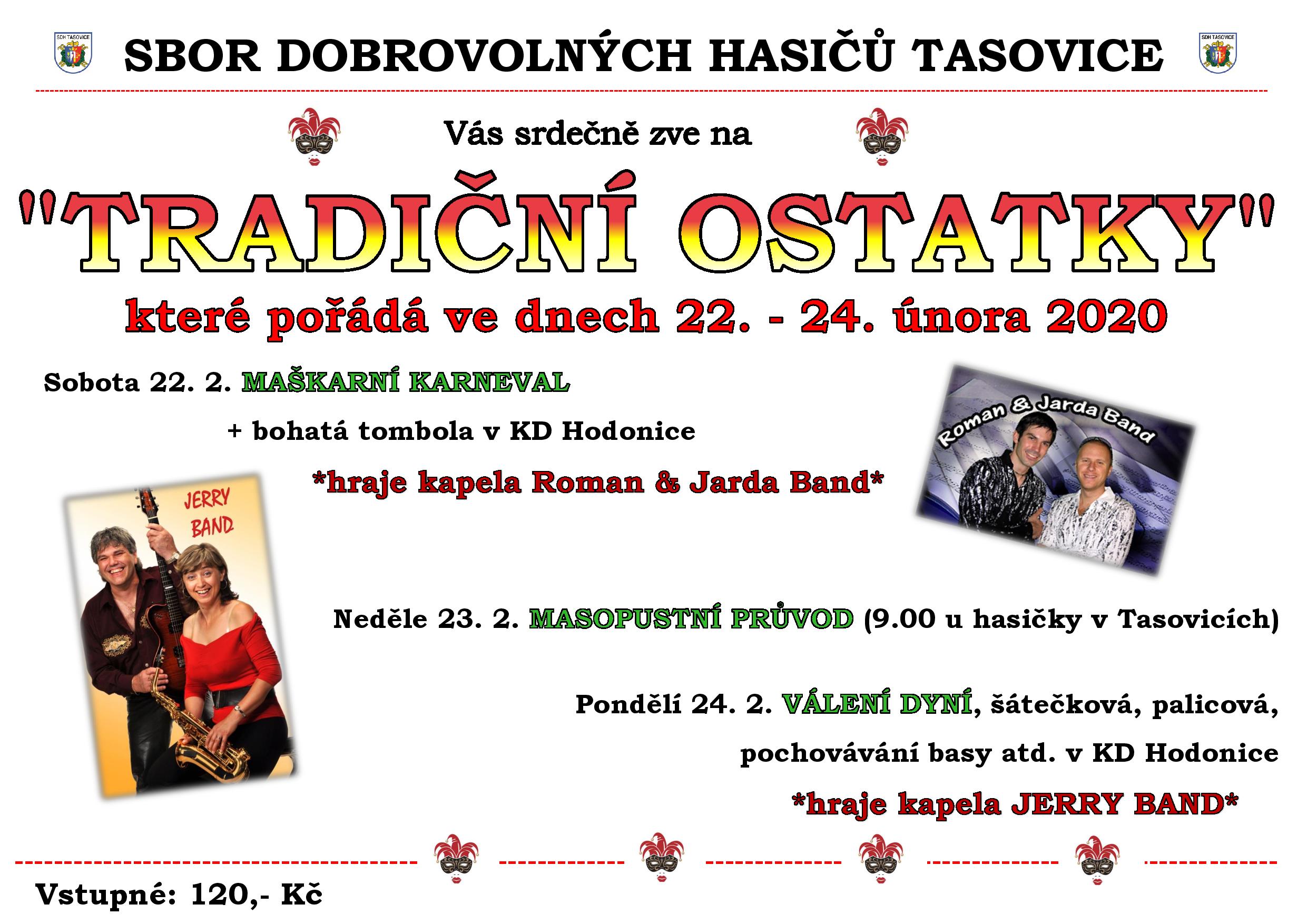Tradiční Ostatky - maškarní karneval, Tasovice -Tasovice